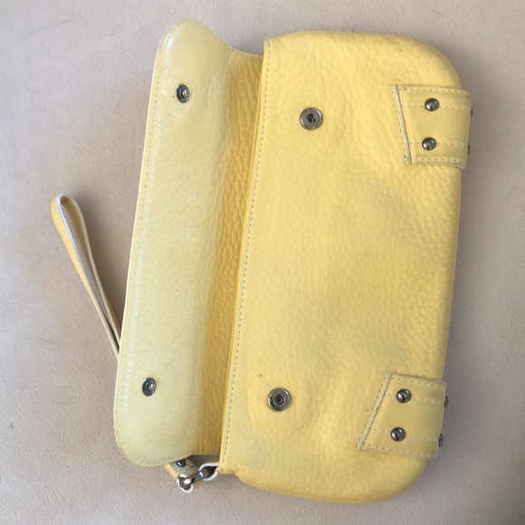 Cole Haan | Village spog yellow leather clutch wristlet handbag - Picture 9 of 15